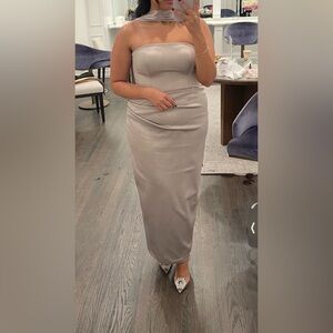 Custom Made Wedding Guest Dress with Scarf